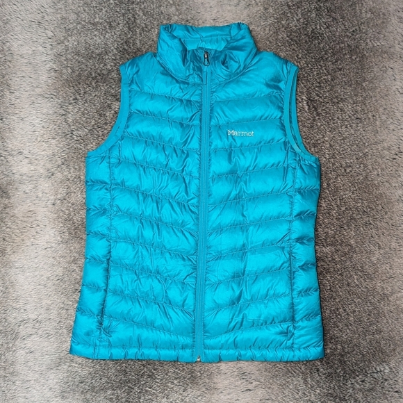 Marmot Jena 800 Fill Goose Down Vest Blue Women's Small - Picture 2 of 11
